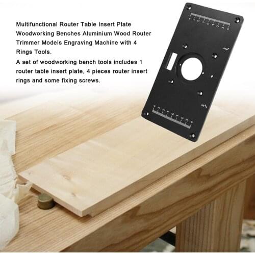 Multifunctional Router Table Insert Plate Woodworking Benches Aluminium Wood Router Trimmer Models Engraving Machine with 4 Ring