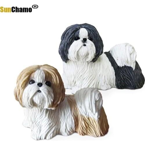 Fashion Dog Simulation Animal Model Car Handicraft Dog Furnishing Home Accessories Ornaments Murals Decoration Crafts Furnishing
