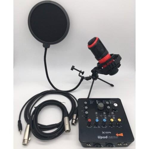 ICON upod Nano sound card with Takstar PC-K320 microphone for professional studio broadcasting , PC and instrument recording