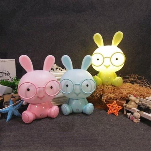 Cute Rabbit Animal USB Night Lights Baby Bedroom Bedside Lamp Christmas Gifts Children Kids Room Ornaments Decor LED Night Lamps