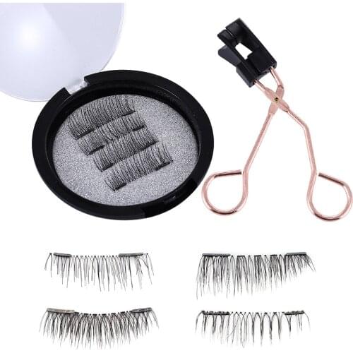 New Best Quantum Soft Magnetic False Eyelashes Set with Magnetic Eyelash Curler Tool Waterproof Easy To Use Reuse Extension Lash