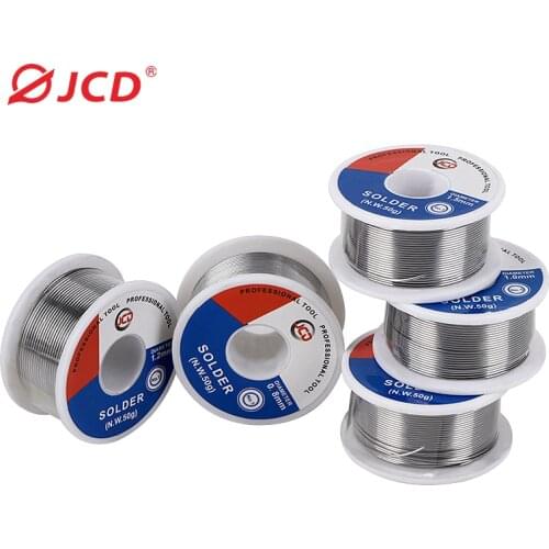 JCD 50G Lead-Free Welding Tin Wire Diameter 0.6/0.8/1.0/1.2/1.5MM Melt Rosin Drug Core Soldering Iron Welder Solder Wires Rework