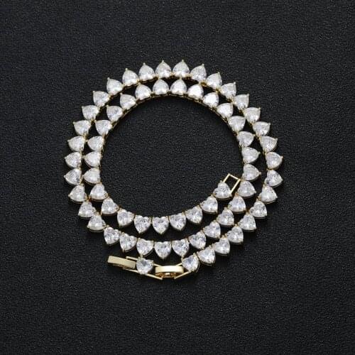 Bling Bling Big CZ 6mm Iced Out AAA Cubic Zirconia brass setting Necklace BC122