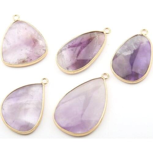 Natural Stone Pendants Exquisite accessories Water drop shape DIY for Necklace or Jewelry Making Reiki Healing Jewellery Gift