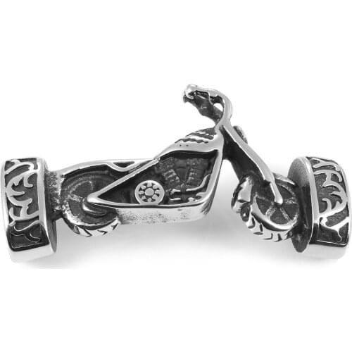 Stainless Steel Motorcycle Connector Charms Polished 12x6mm Hole Link Bracelet Component DIY Accessories for Jewelry Making