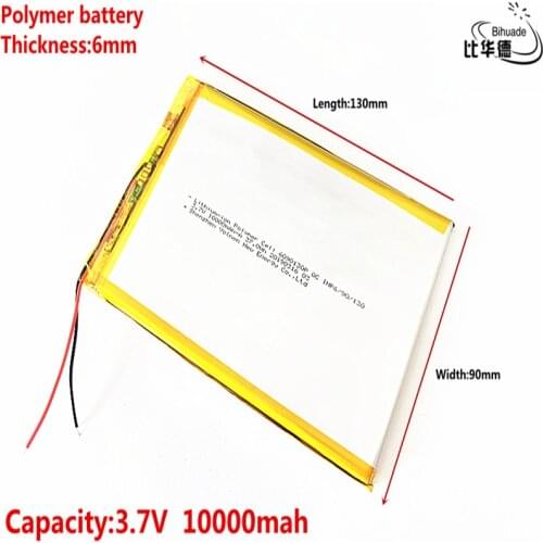 Good Qulity 3.7V,10000mAH 6090130 Polymer lithium ion / Li-ion battery for tablet pc BANK,GPS,mp3,mp4