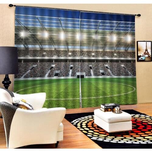 Custom Football field Windows Curtains Thicken For Living Room Bedroom Decorative Kitchen Curtains Drapes Treatments Dropship