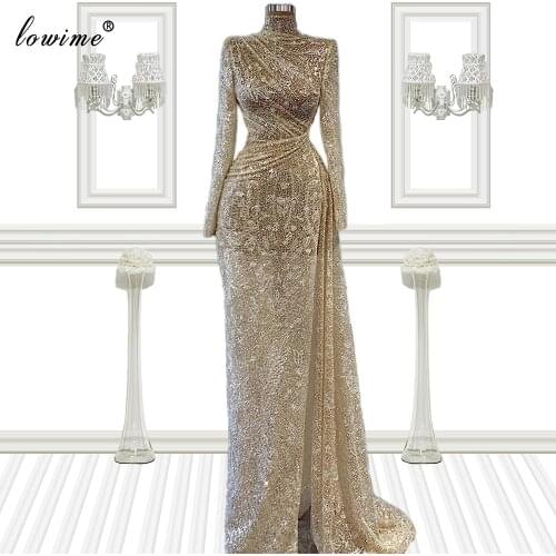 Plus Size Muslim Celebrity Dresses Long Sleeves Mermaid Evening Dresses For Women Formal Prom Party Dresses Vestido De Mujer