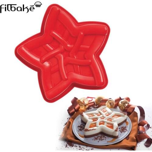 FILBAKE Kitchen Accessories Bakeware Rising Five-pointed Star Shape Cake Mold Pan Pentagram Silicone Moulds Baking Tools