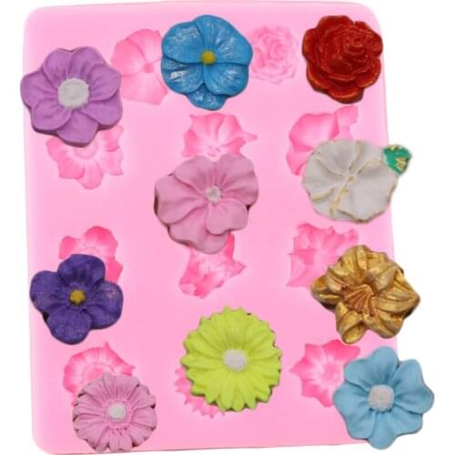 Flower Silicone Molds DIY Cake Border Wedding Fondant Cake Decorating Tools Cupcake Topper Candy Clay Chocolate Gumpaste Mould