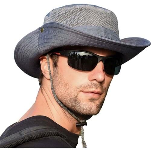 Foldable Bucket Hat Bucket Hat Lightweight Quick Drying Folding Sunshade Outdoor Fisherman Cap Fishing With Chin String