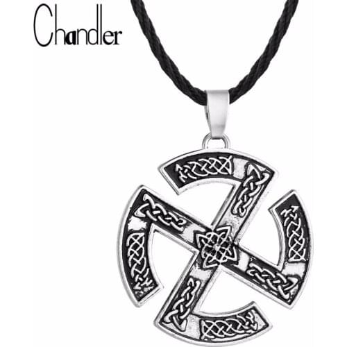 Chandler Valknut Slavic Talisman Necklace For Men Women Gromovik Pendant Viking Jewelry Sanskrit Amulet Enthic Gift