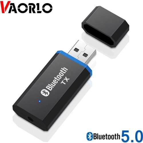 VAORLO NEWEST USB Bluetooth 5.0 Audio Transmitter Plug & Play 3.5mm AUX RCA Jack Stereo Music Wireless Adapter For TV PC Speaker