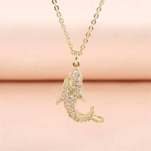 CHUNSHI White Hollow-out Pearl Shark EMO Delicate Shiny Animal Design For Women Girls Copper Necklace 2021 Trend Impct
