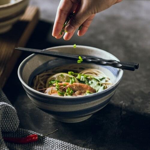 Japanese ceramic noodle bowl household rice bowl soup bowl creative tableware dormitory instant noodle bowl