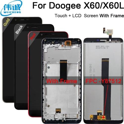 Touch Screen LCD Display LCD Sensor With Frame For DOOGEE X60L Replacement Parts Original Tested