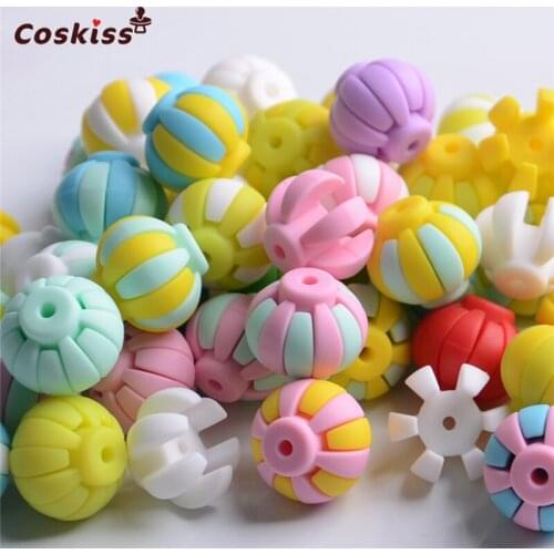 10pcs New Product Half Lantern Beads Made From Food Grade Silicone With Baby Teether Bracelet/necklace DIY Fashion Pendant