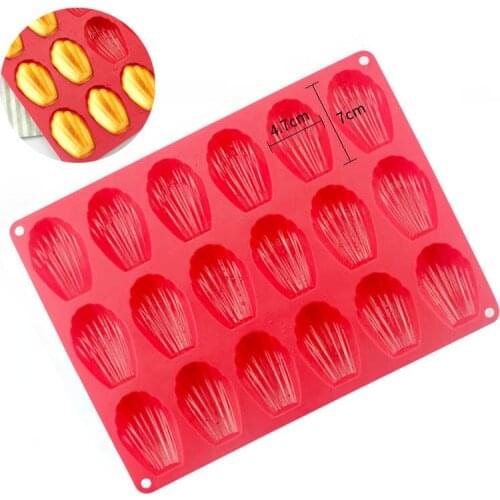 18 Even Madeleine Shell Silicone Madeleine Shell Cookie Mold Silicone Shell Cake Molds DIY Biscuits Cake Bakeware Tools
