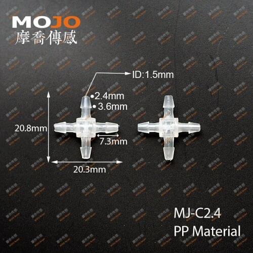 2020 (1000pcs/Lots) MJ-C2.4 PP material Plastic hose joint multiple pass pipe connectors 2.4mm four way pipe fitting
