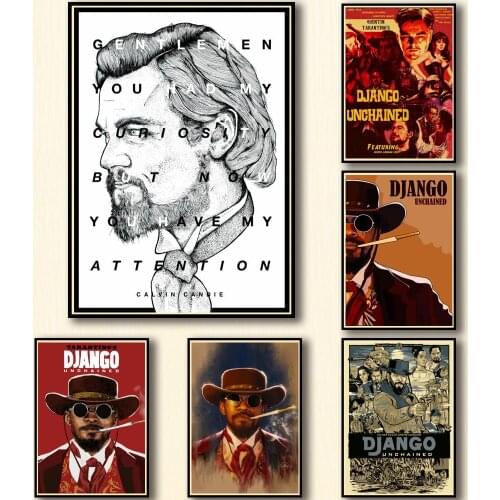 37 Designs Quentin Movie Django Unchained Whitepaper Poster Alternative Painting Wall Sticker for Coffee House Bar