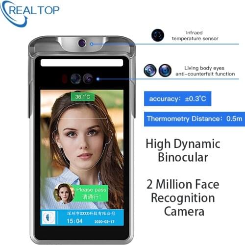 8 inch contactless floor stand face recognition body temperature kiosk with facial recognition