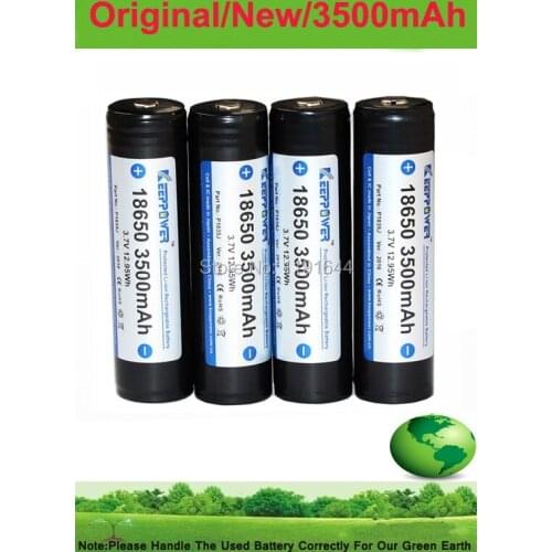 8PCS/lot Original Keeppower PROTECTED 3.7V 18650 3500mah Li-ion Flashlight battery