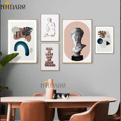 Davids Sculpture Art, Body Line Abstract Posters and Prints Canvas Painting Art Wall Pictures for Living Room Home Decoration