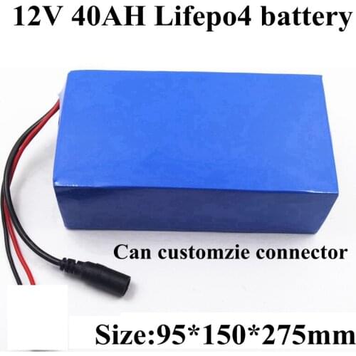 12v 40ah Lifepo4 Battery Pack Built-in BMS 12V Bateria for Outdoor Power Supply Camping Fishing Catch Fish + 3A Charger