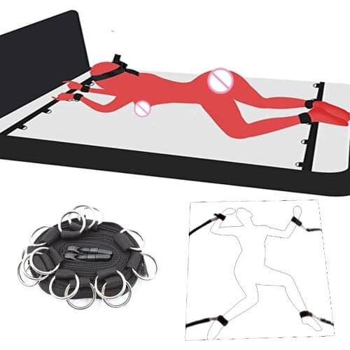BDSM Bed Bondage Gear G Spot No Vibrator Sex Toys For Women Set Erotic Restraint Handcuffs Ankle Cuffs Adults Games Sex Products