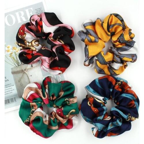 Free shipping womens Hair Scrunchies print hair bands Accessories for girls Ponytail Holder