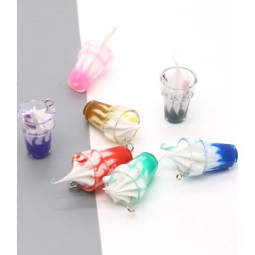 5pcs Mix Cone Ice Cream Keychains Food Charms Cute Phone Case Key Chain Earring Pendants Accessory DIY Crafts For Jewelry Make