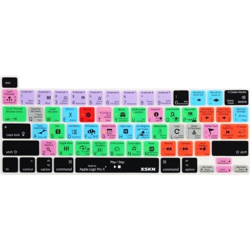XSKN Logic Pro X English Shortcuts Keyboard Cover Skin for US Version A2251 A2289 MacBook Pro 13 inch with Touch Bar & Touch ID
