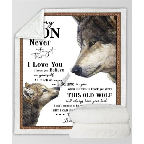 To My Son 3d printed fleece blanket for Beds Hiking Picnic Thick Quilt Fashionable Bedspread Sherpa Throw Blanket 02