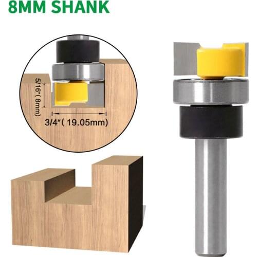 1PC 8MM Shank Milling Cutter Wood Carving Template Trim Hinge Mortising Router Bit Woodworking Tenon Cutter Woodworking Tools