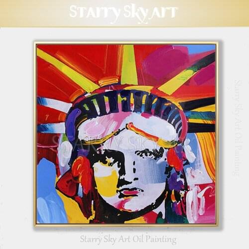 Gifted Artist Hand-painted High Quality Modern Abstract Statue of Liberty Portrait Oil Painting on Canvas Portrait Oil Painting