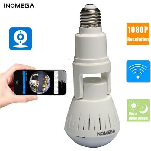 INQMEGA 1080P 360 Degree HD Panoramic Wifi IP Camera Light Bulb Home Security Video V380 Wireless WiFi Kamera Indoor VR Camera