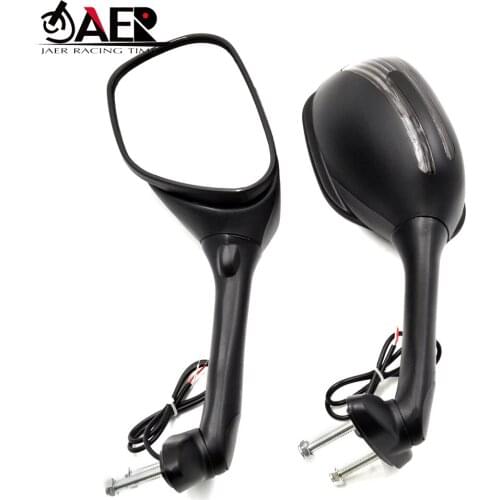 JAER Motorcycle LED Turn Signal Light Rearview Mirrors Side Integrated For Suzuki GSXR1000 GSXR600 GSXR750 2006-2015