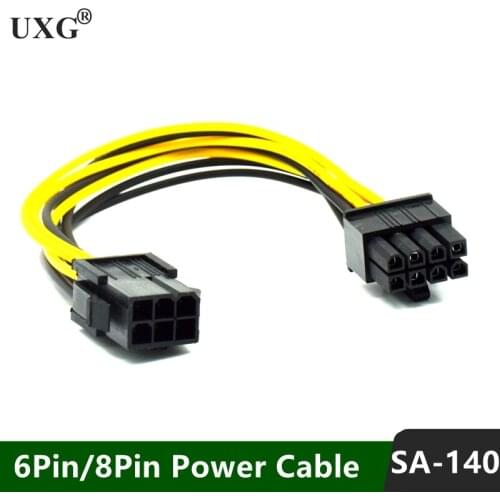 6pin Female to 8pin Male 20cm PCI Express Power Converter Cable for GPU Video Card PCIE PCI-E 6pin 8pin stroomkabel