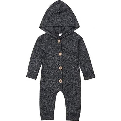Newborn Baby Girl Boy Rompers Autumn Clothes Solid Color Long Sleeve Cotton Hoodied knitting Romper Jumpsuit Comfy Outfit