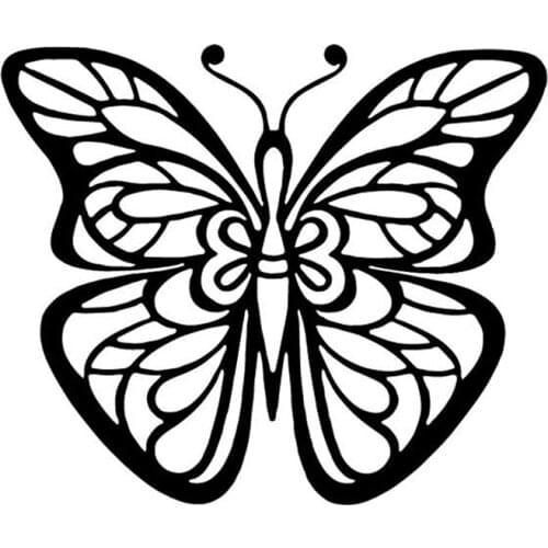 Creative Butterfly Car Sticker Fashion Car Window Decoration Personality Pvc Waterproof Sticker Black/white,17cm * 14cm