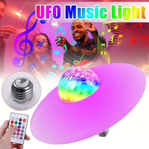 Creative UFO Bluetooth Crystal Magic Ball LED Music Smart Bulb Karaoke Music Speaker Bulb Can Be Bluetooth Remote Control