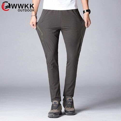 Mens Summer Quick Dry Softshell Pants Outdoor Elastic Camping Hiking Trekking Fishing Climbing Trousers Waterproof Elastic Pant