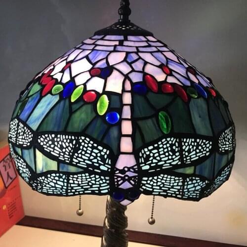 Tiffany Table Lamp Stained Glass European Baroque Classic for Living Room E27 110-240V