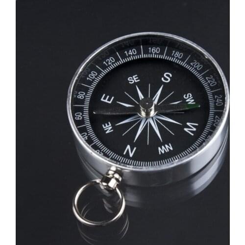 New Metal Gift Camping compass Hiking Accessories mini Pocket compass switch lightweight Aluminum compass Key Chain