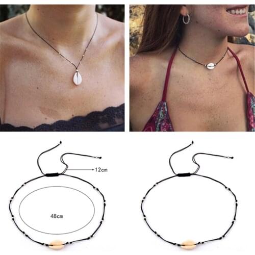 Natural Boho Cowrie Sea Shell Choker Necklace Pendant Beach Jewellery Chain Gift