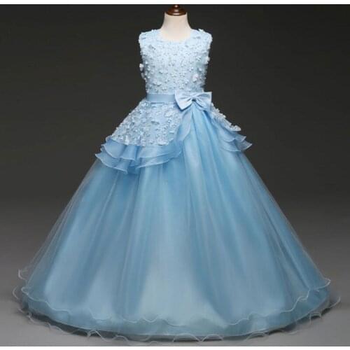 Teenage Flower girls dresses Party Formal Evening 2021 White Purple Elegant sukienka na wesele dla dziewczynki Princess