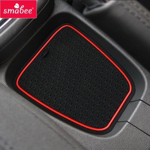 Gate slot pad For Volkswagen Polo Polo GTI 2011-2019 2020 Dust mats Water Coaster Non-slip mats RED BLUE WHITE