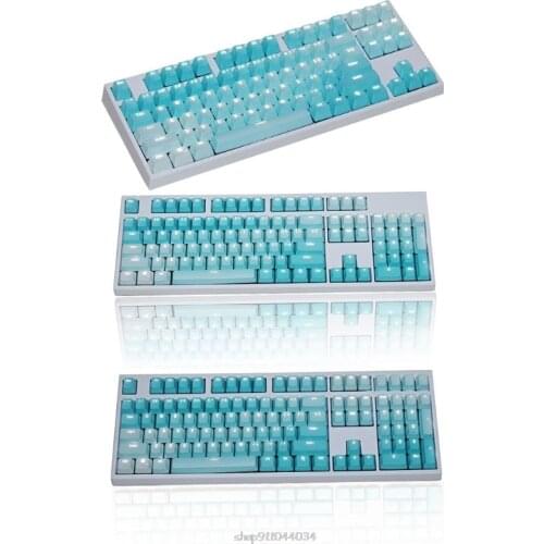 1 Set Replaceable PBT Keycaps 87 104 108 Transparent Lettering Keys Double Shot Backli Key Cap for Mechanical Keyboard Ja06 20