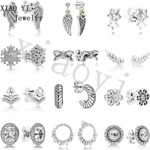 XIAOYI 100% s925 2020 classic lovely rice bow cartoon circle star fashion earrings high quality gifts for girlfriends female