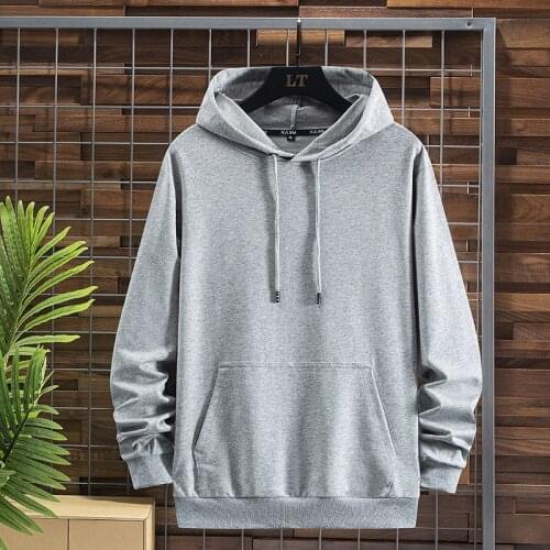 High Quality Men Hoodies Long Sleeve Pullover Mens Basic Solid Casual Hooded Sweatshirts Male Clothing Asian Size 7XL 8XL 9XL